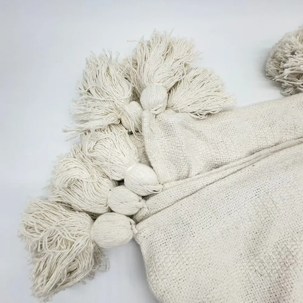 Rachel Zoe Ghost Tufted Halloween Teal Orange Multi Color Throw Blanket Tassels